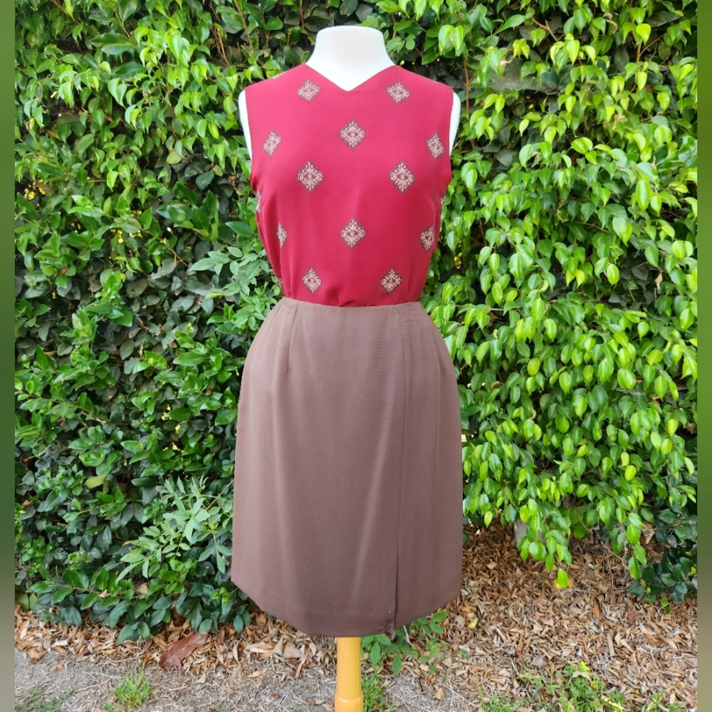 NWT Amanda Smith Brown A-Line Skirt